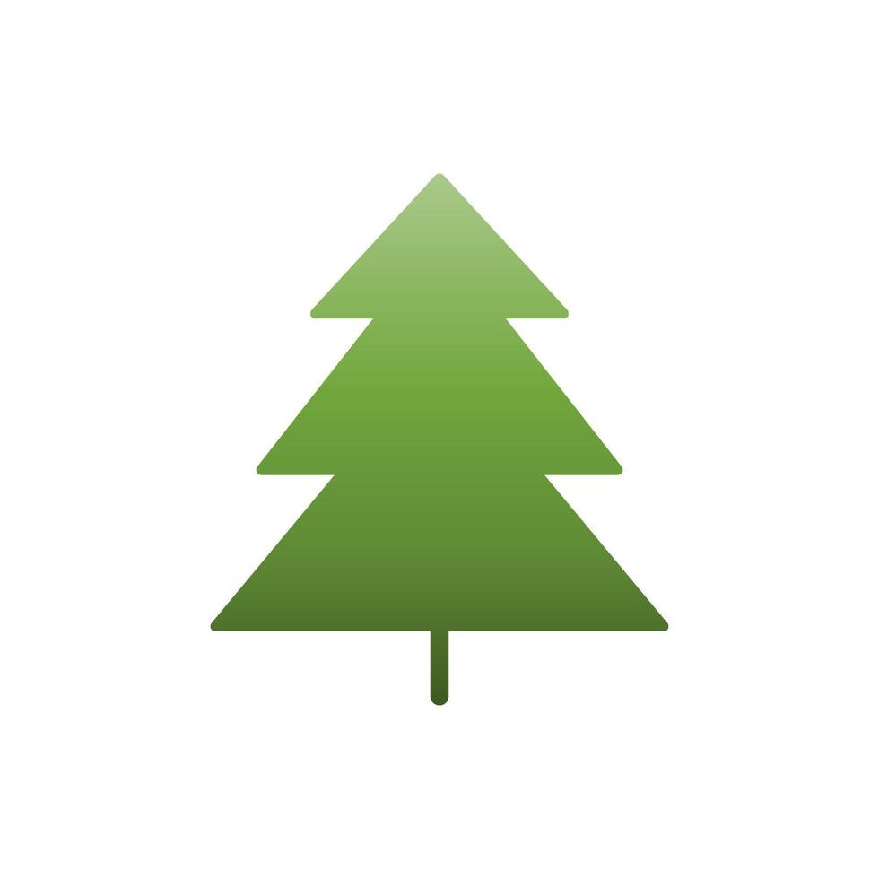 Pine tree or Christmas tree flat icon, Vector. vector