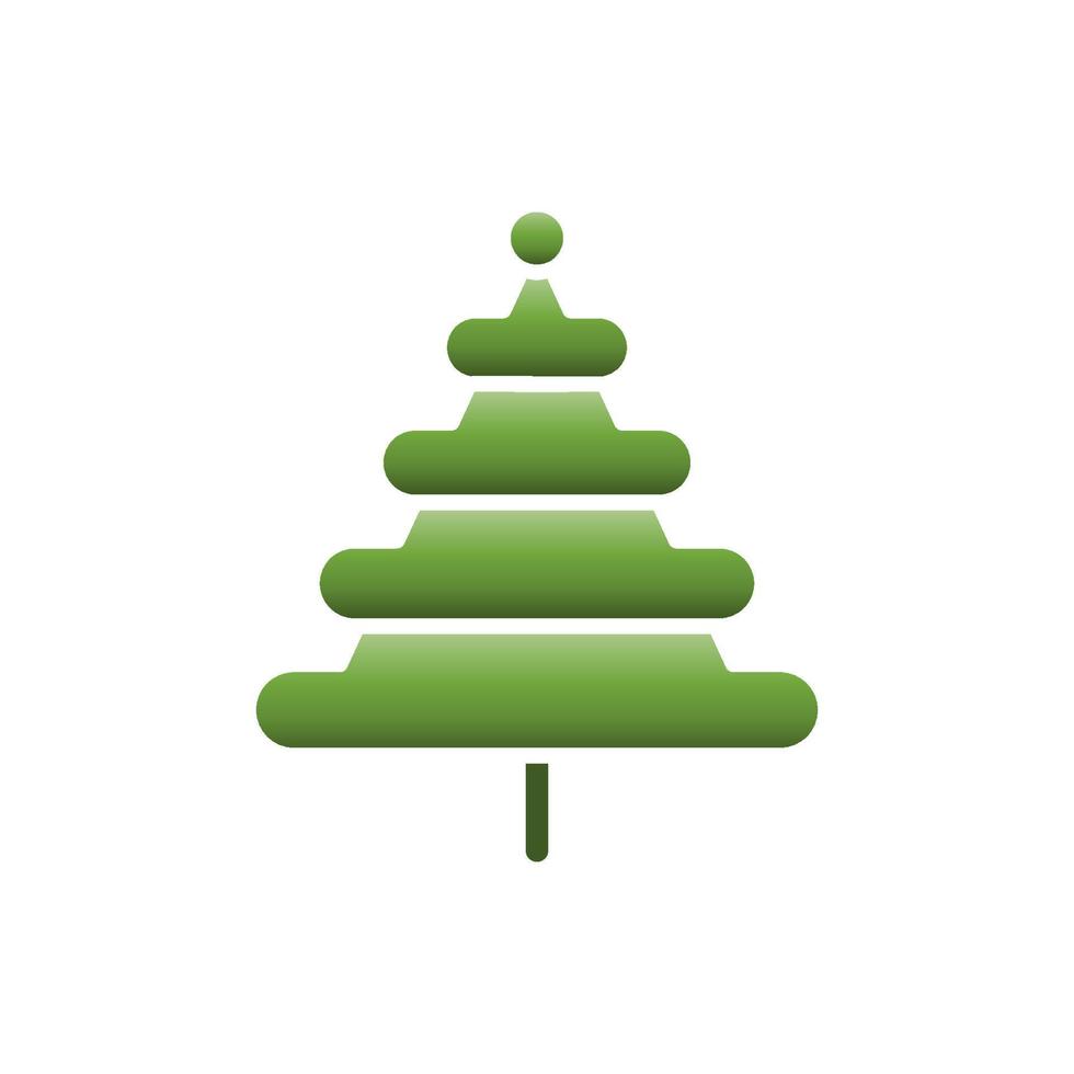 Pine tree or Christmas tree flat icon, Vector. vector