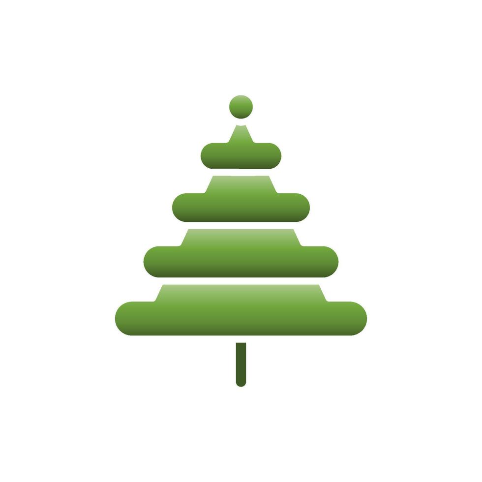 Pine tree or Christmas tree flat icon, Vector. vector