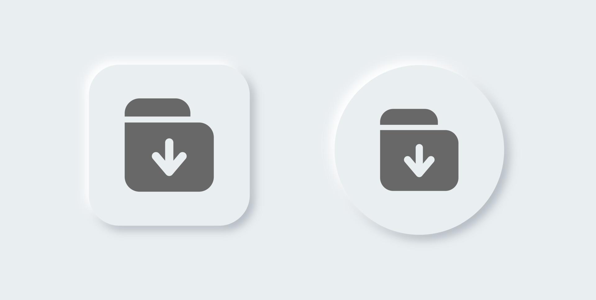 Archive solid icon in neomorphic design style. Folder signs vector illustration.