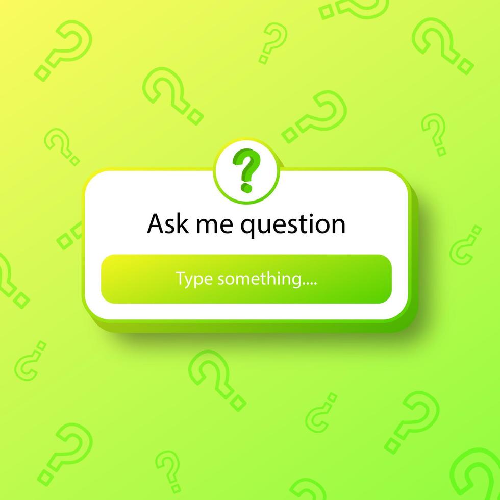 Ask me a question 3d sticker design concept. Question mark background. vector