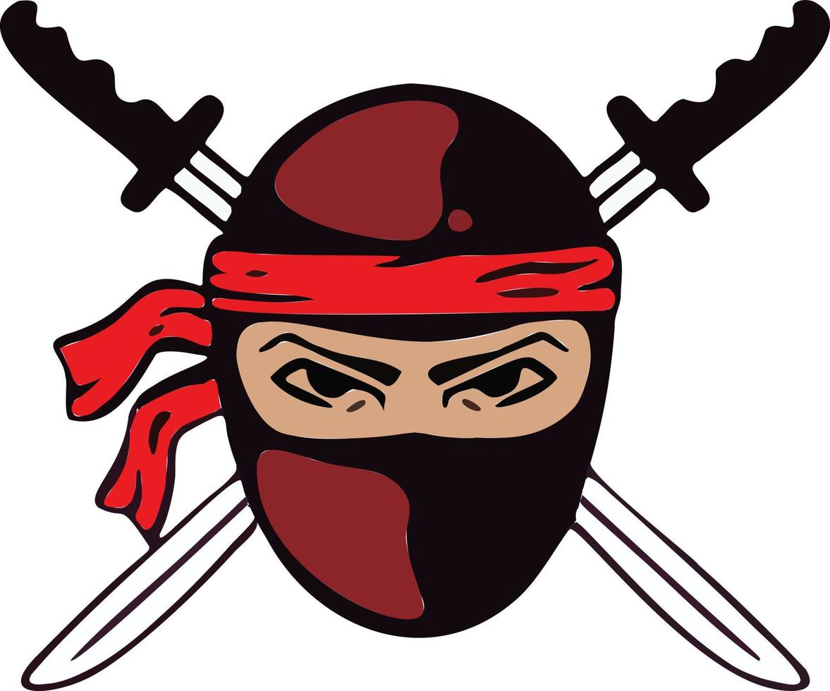 Badge, logo ninja, sword wars, assassin, symbol. Vector