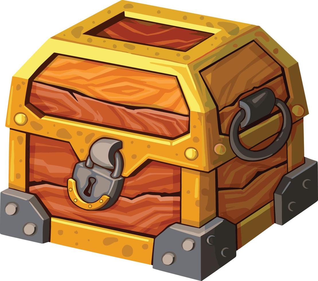 Treasure chest wooden hand drawn vector