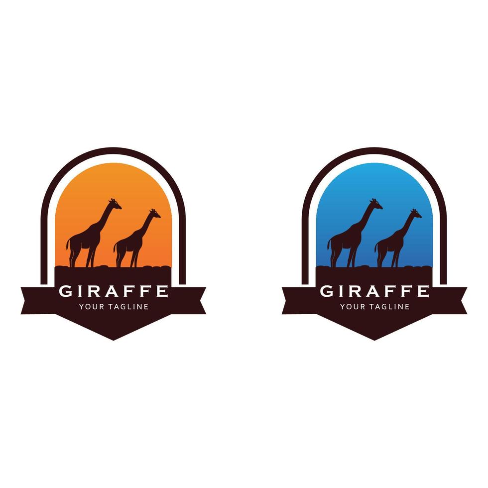 creative  giraffe logo with slogan template vector