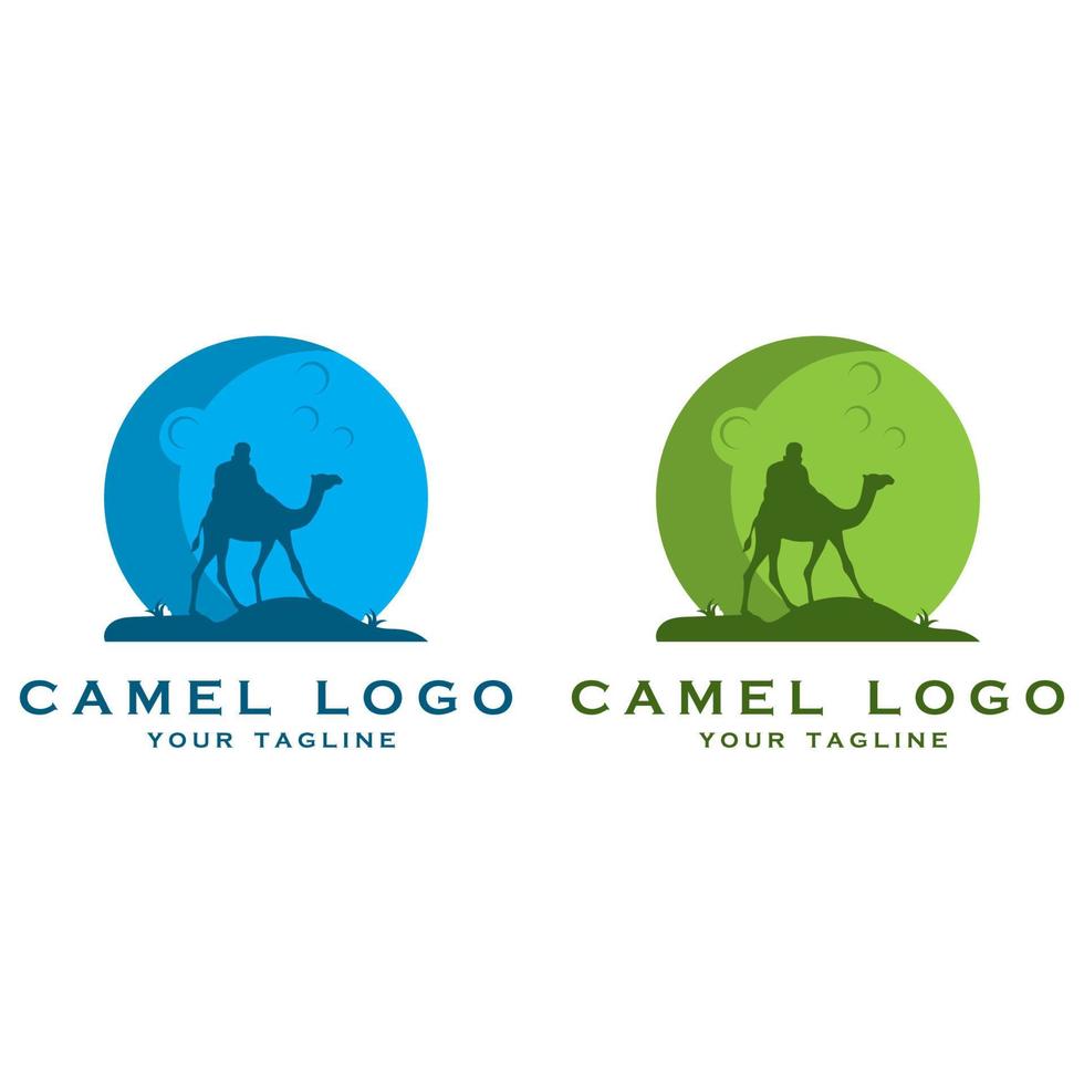 creative camel logo with slogan template vector