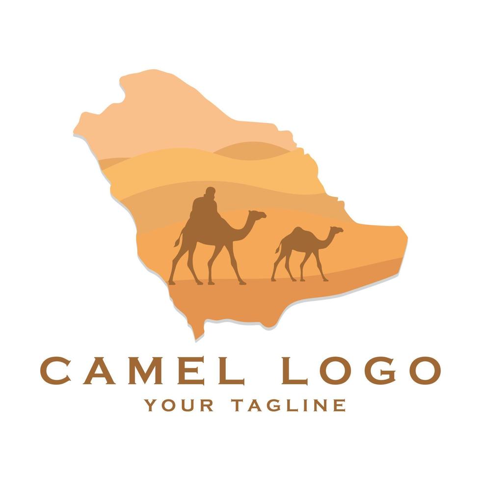 creative camel logo with slogan template vector