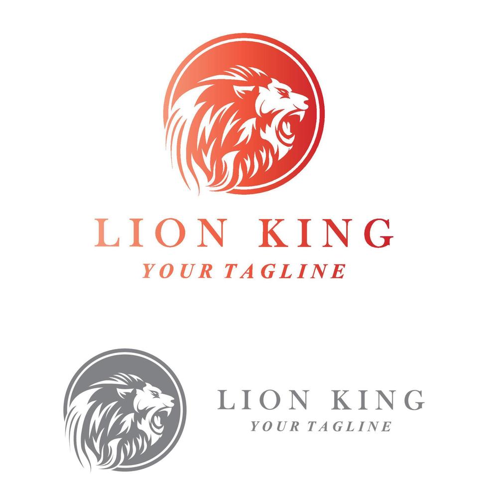 logotipo de león creativo con plantilla de eslogan vector