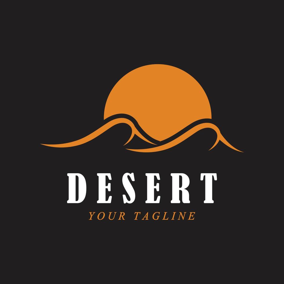 creative desert logo with slogan template vector