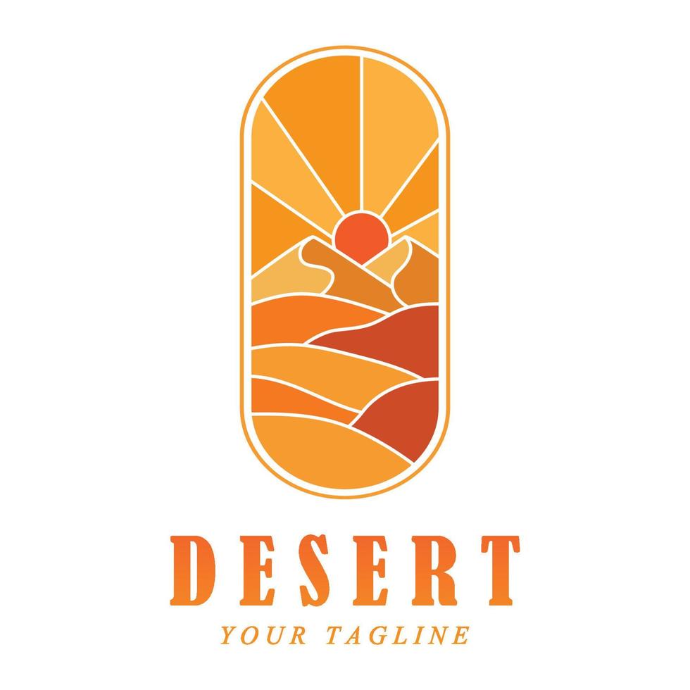 creative desert logo with slogan template vector