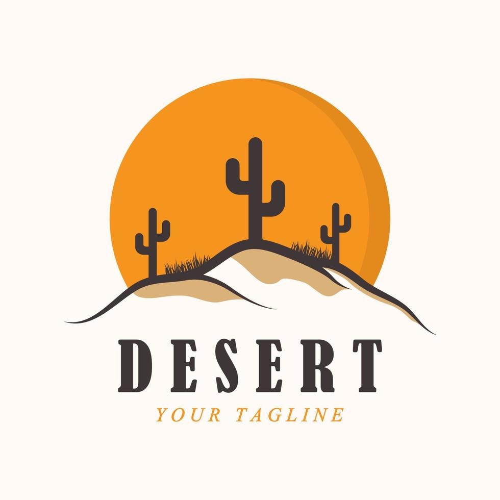 logotipo creativo del desierto con plantilla de eslogan vector