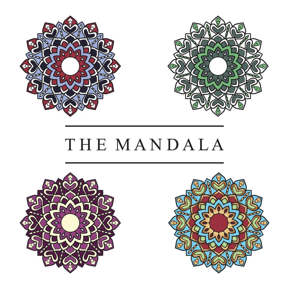 icono de mandala y logotipo de símbolo vector