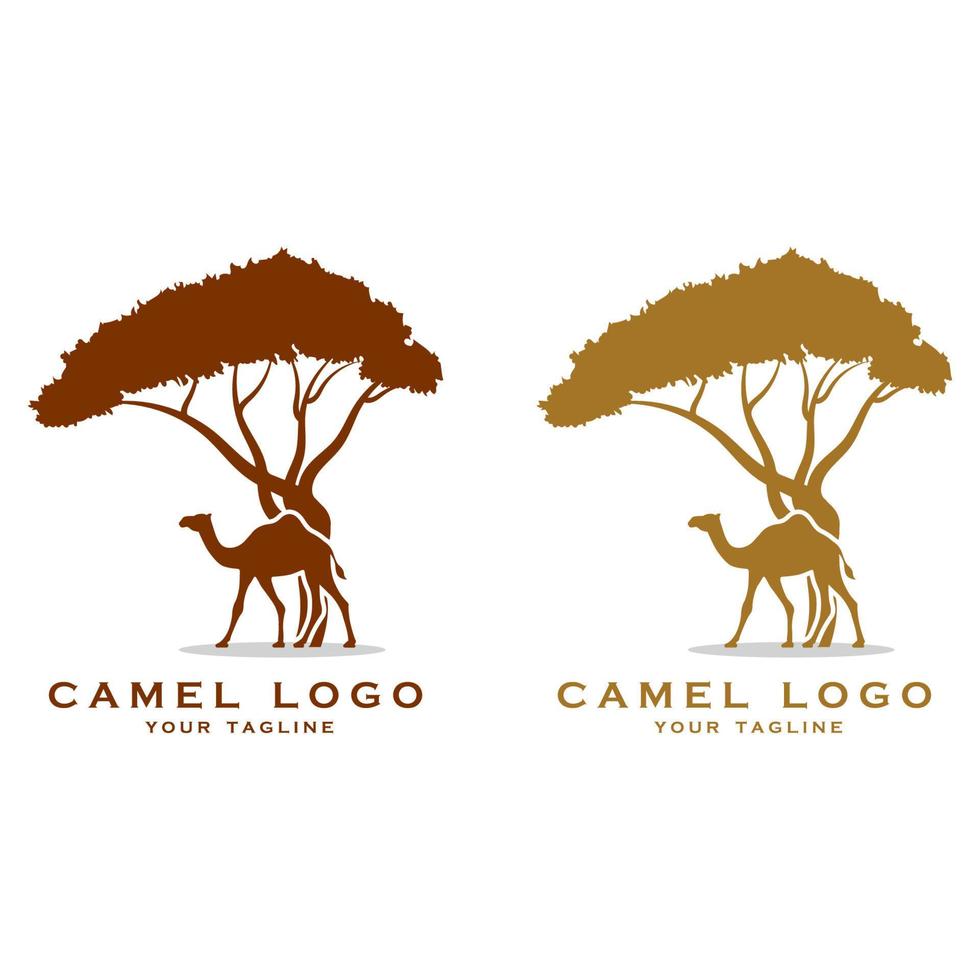 creative camel logo with slogan template vector