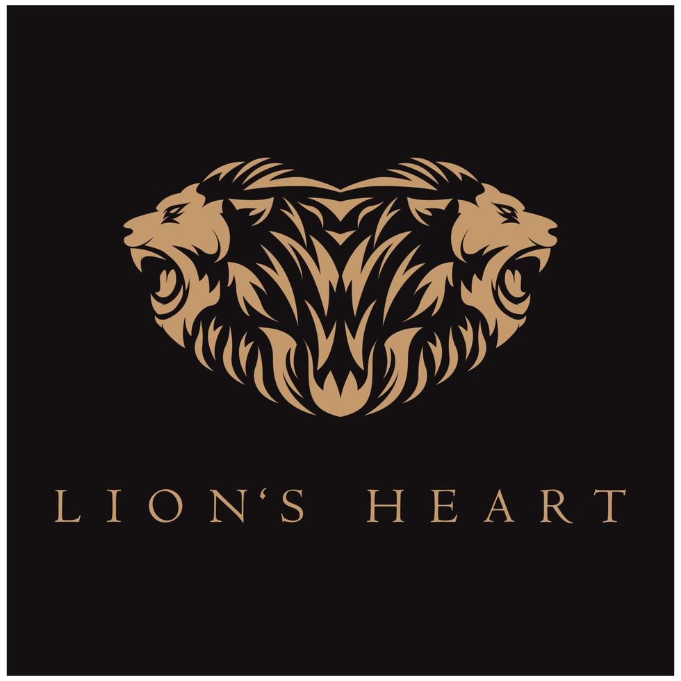 creative lion logo with slogan template vector