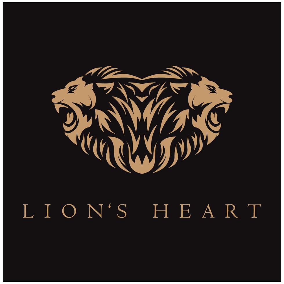 creative lion logo with slogan template vector