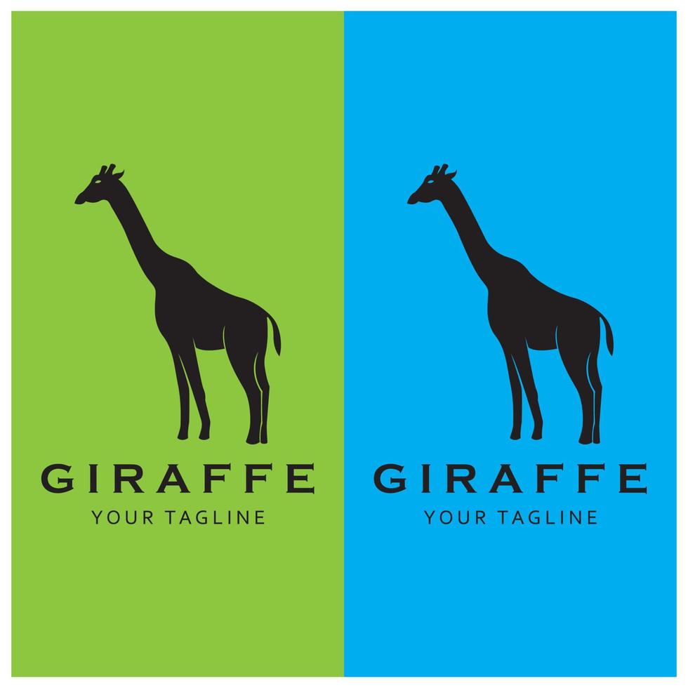 creative  giraffe logo with slogan template vector