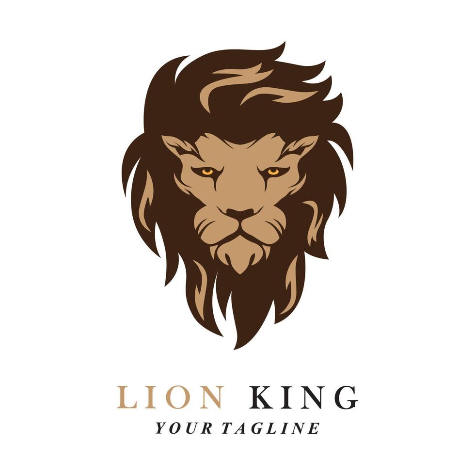 creative lion logo with slogan template vector