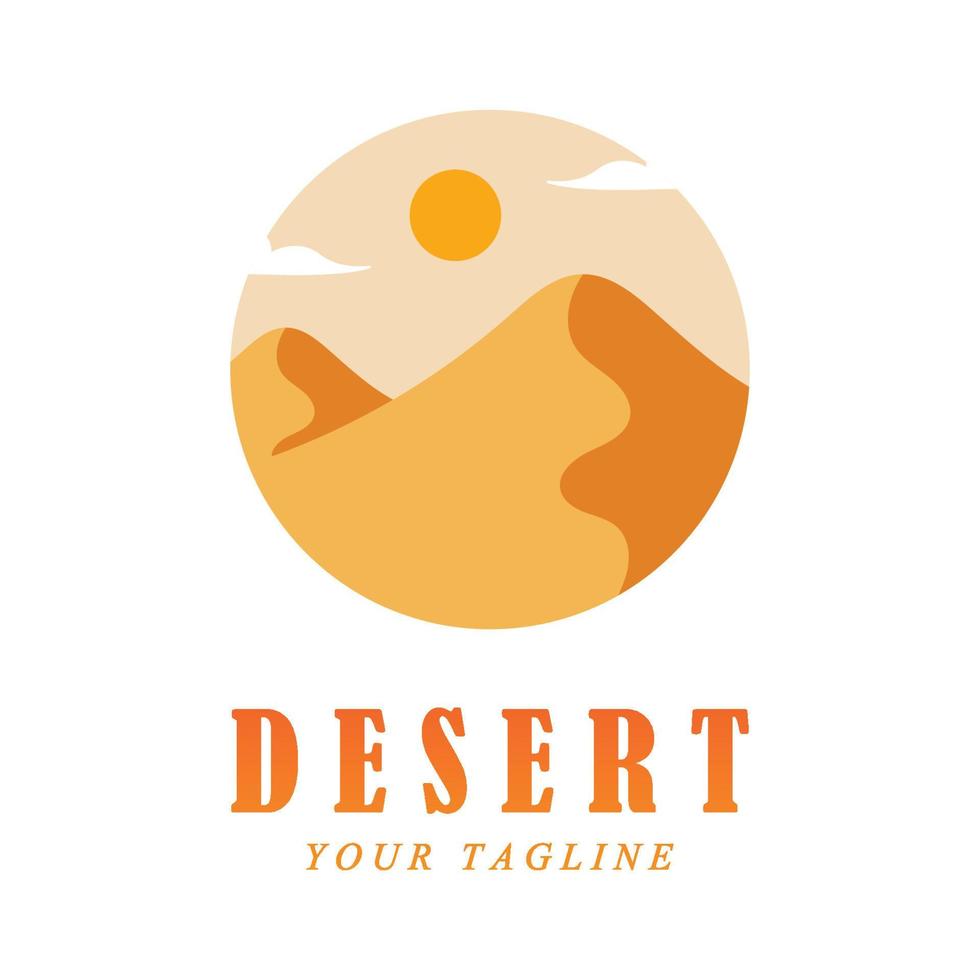 logotipo creativo del desierto con plantilla de eslogan vector