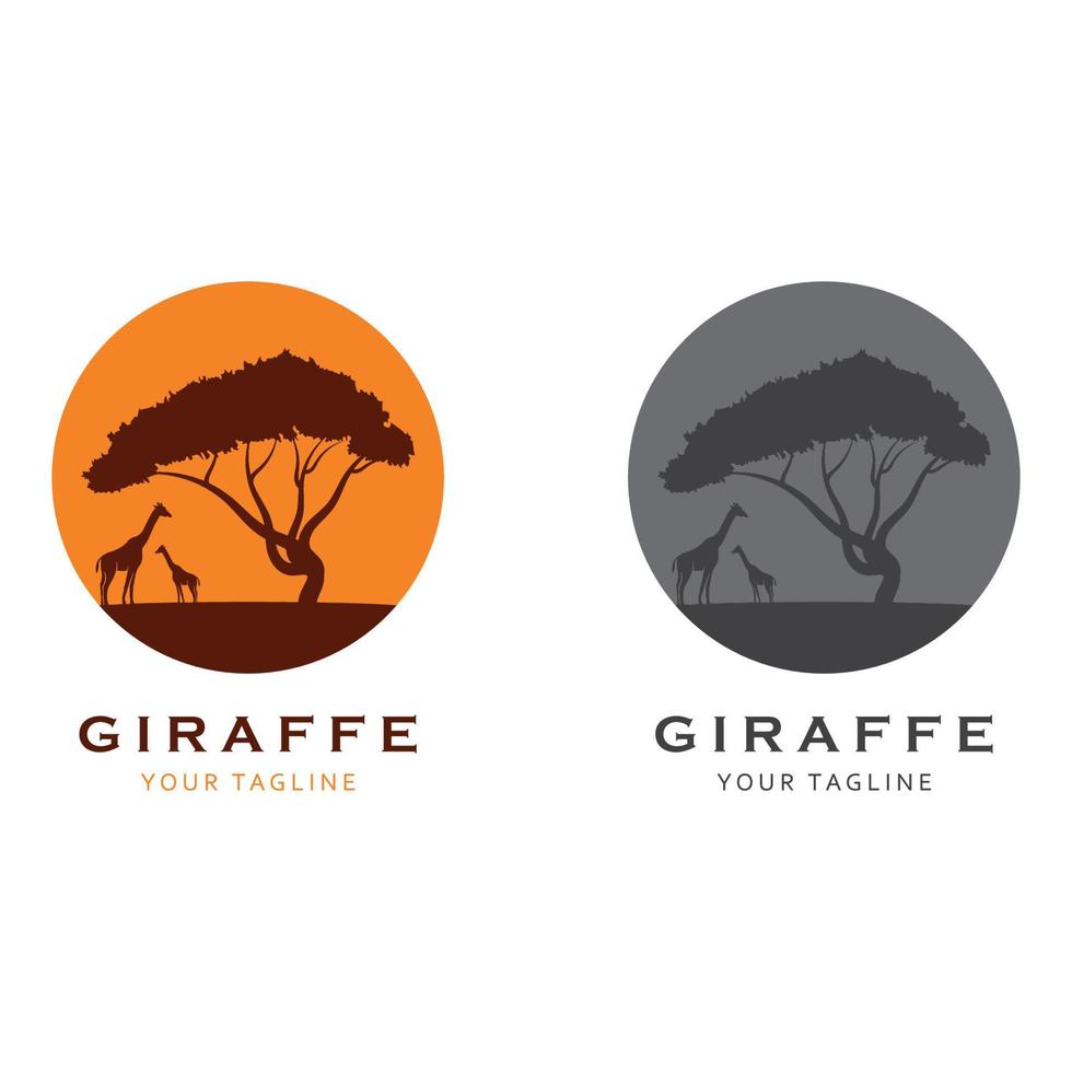 creative  giraffe logo with slogan template vector