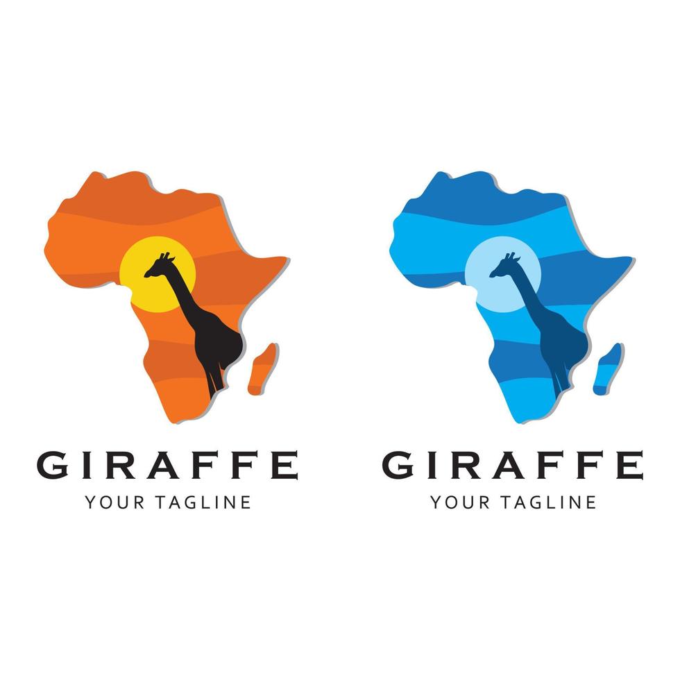 creative  giraffe logo with slogan template vector