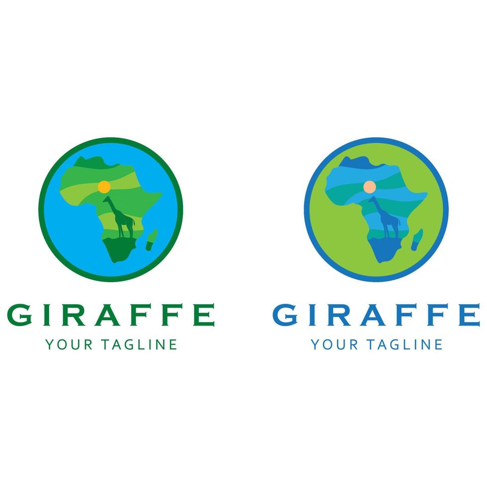 logotipo de jirafa creativa con plantilla de eslogan vector