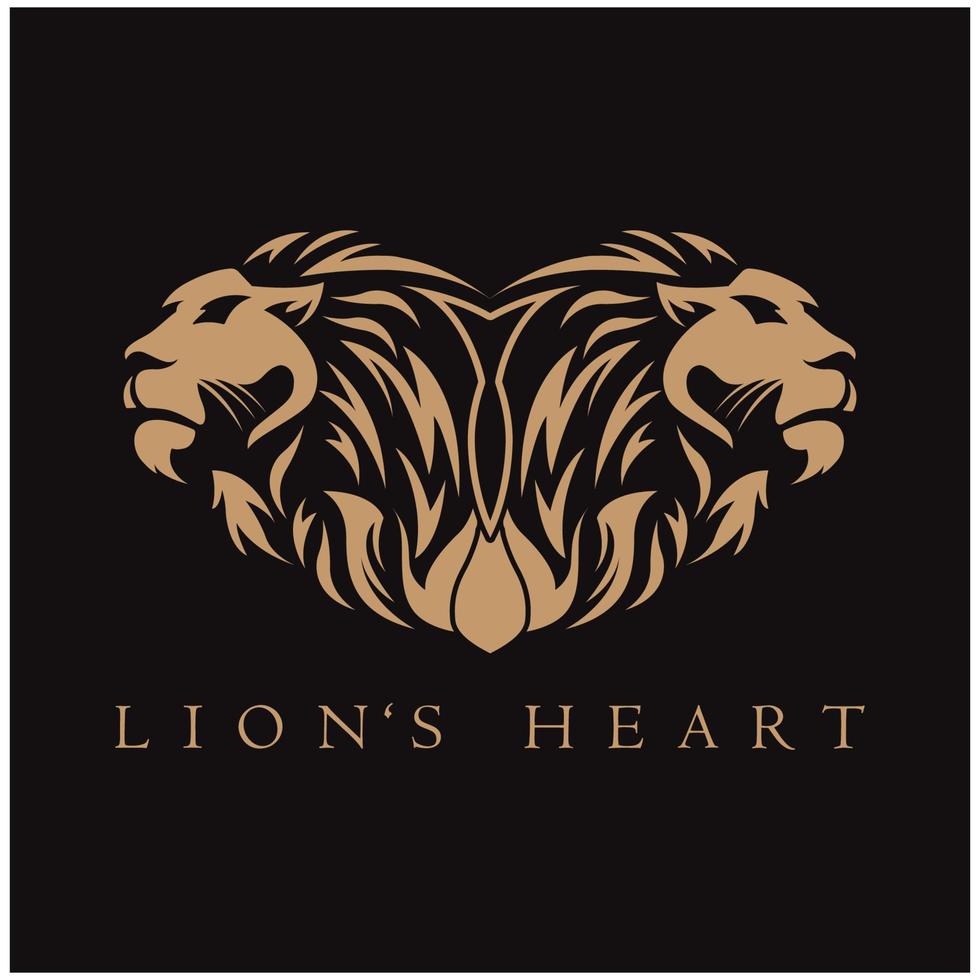 creative lion logo with slogan template vector
