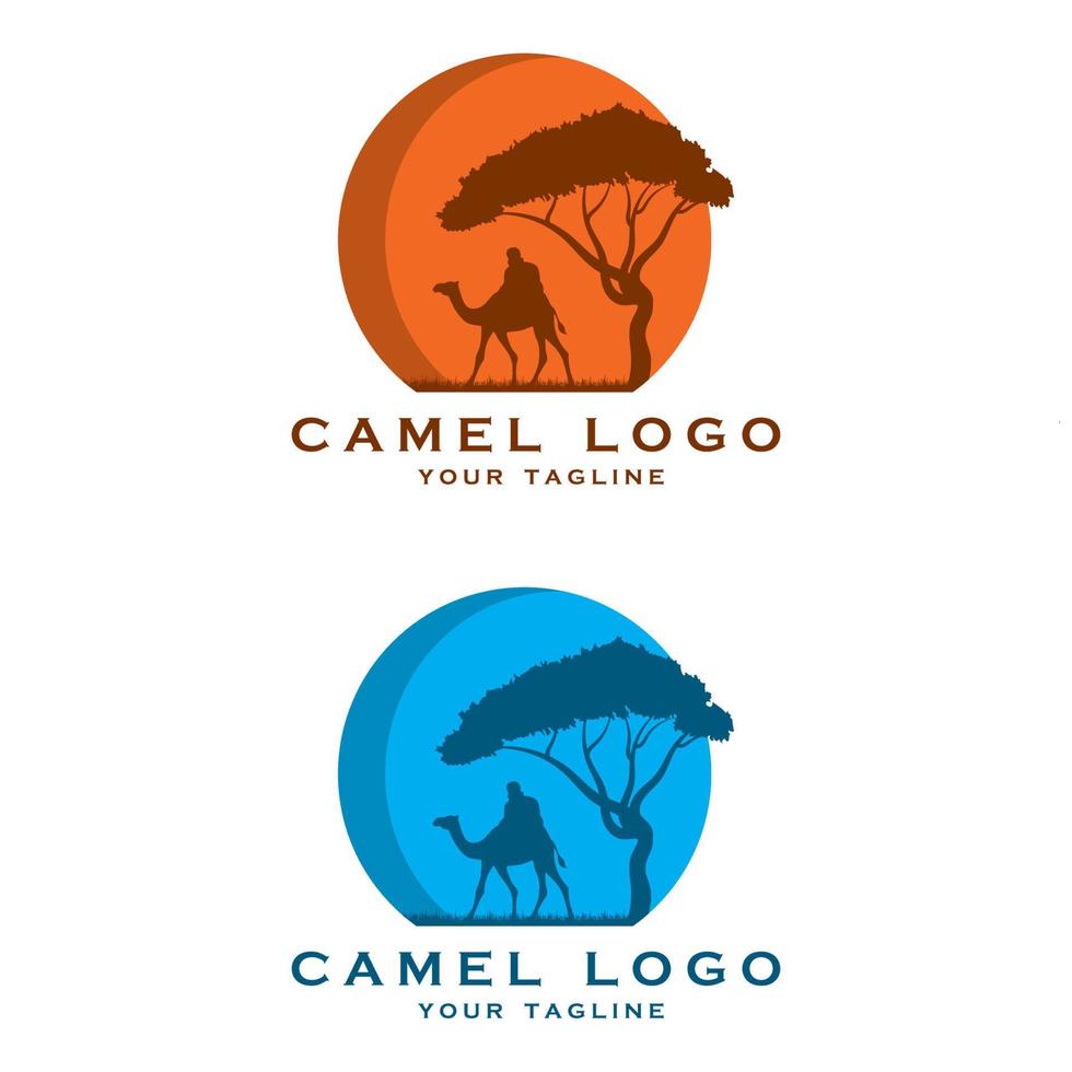 logotipo de camello creativo con plantilla de eslogan vector