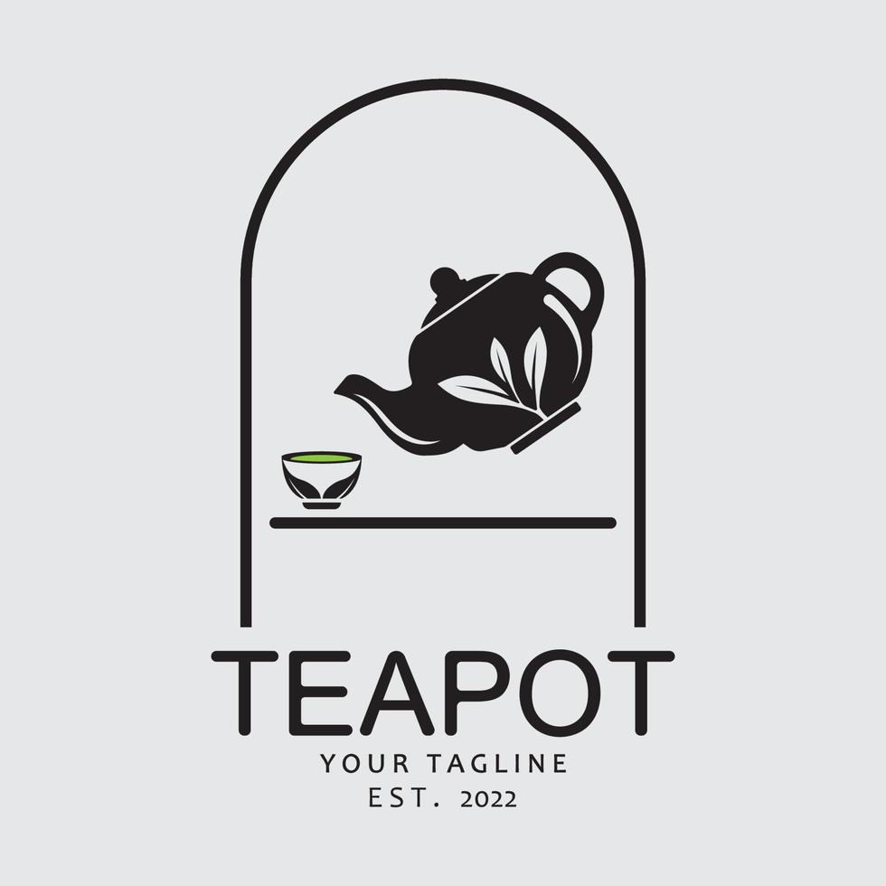 bebida café y té tetera logo vector ilustración diseño