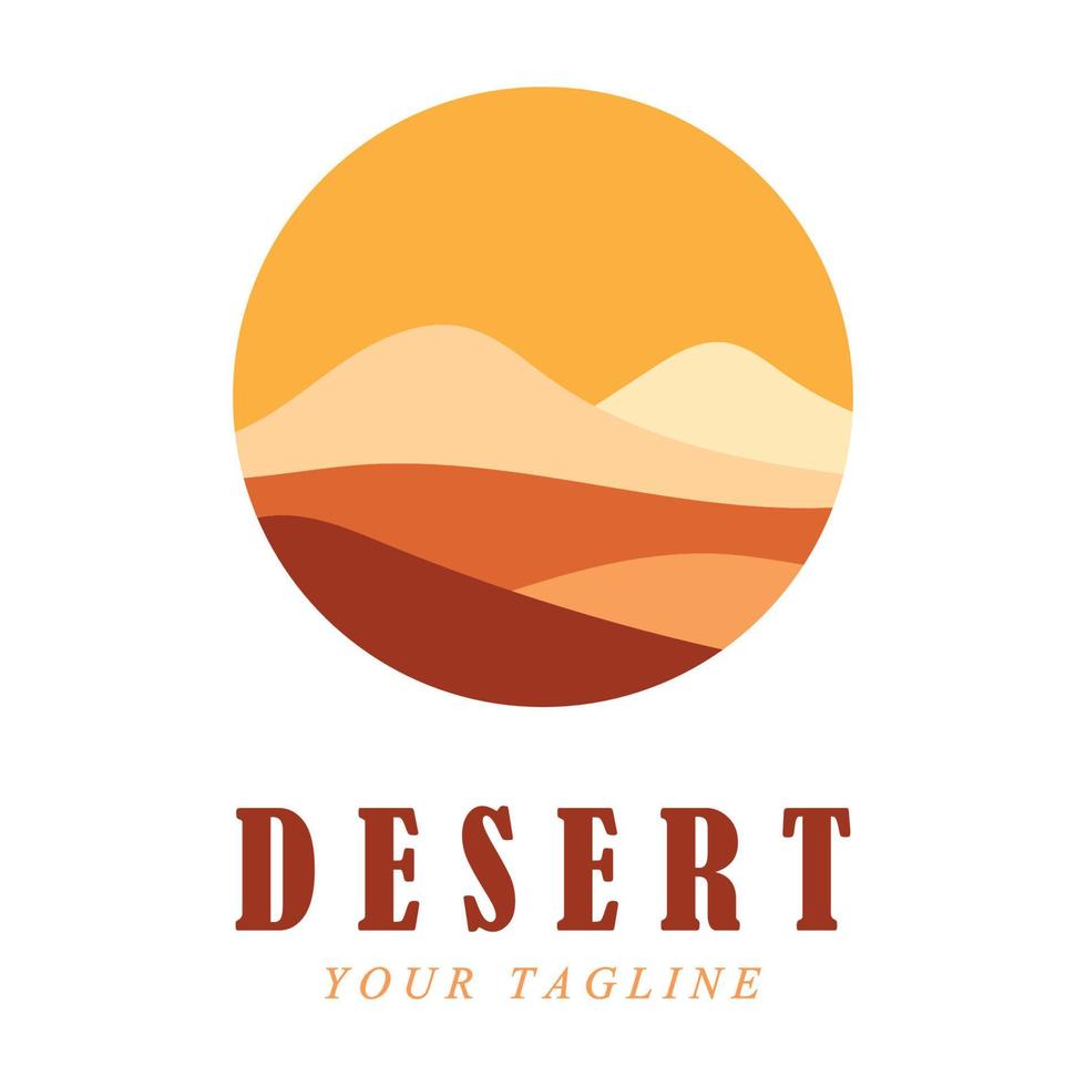 logotipo creativo del desierto con plantilla de eslogan vector