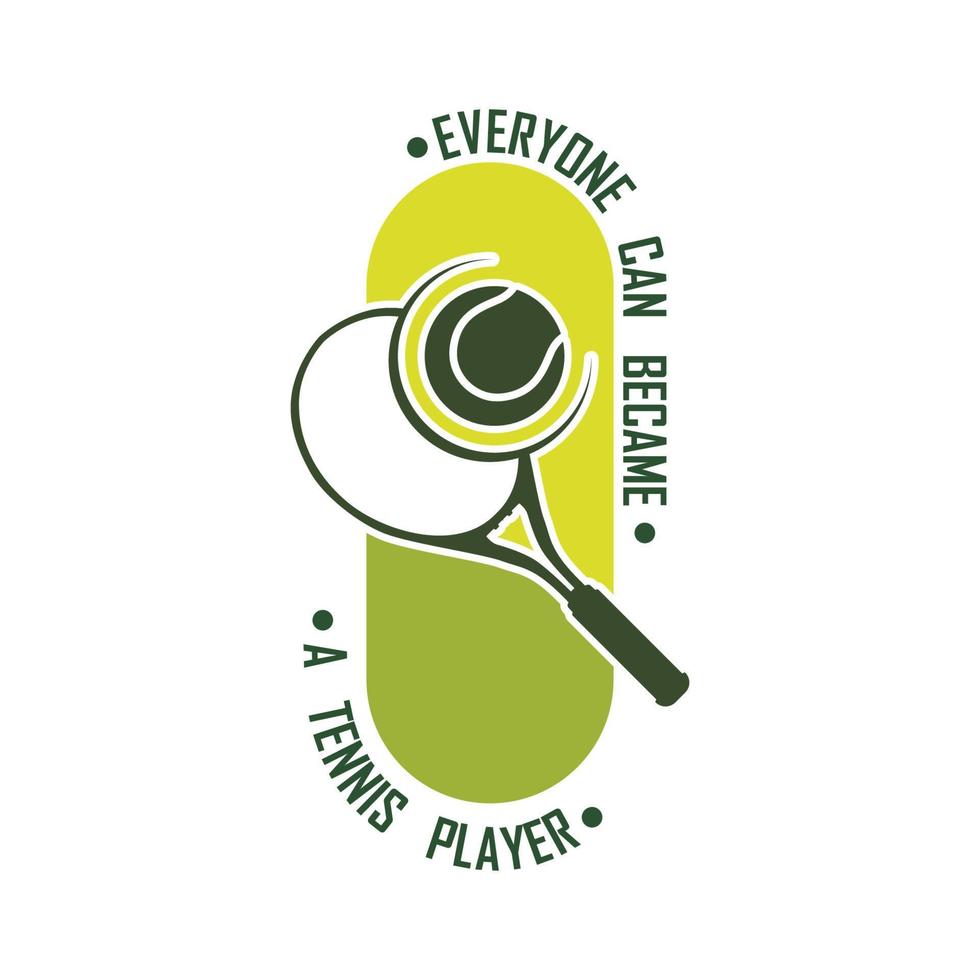 tennis logo with racket and slogan template vector