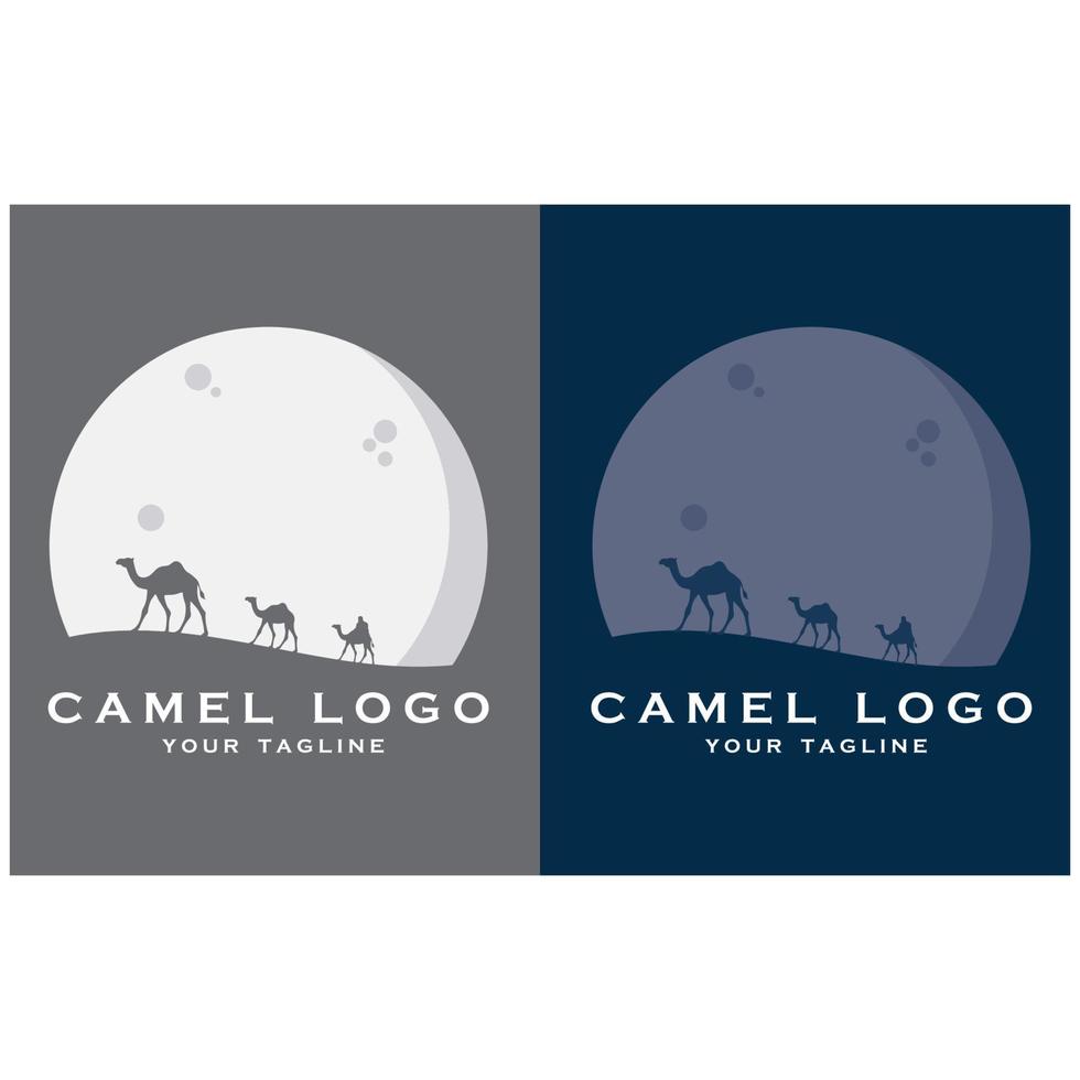 logotipo de camello creativo con plantilla de eslogan vector