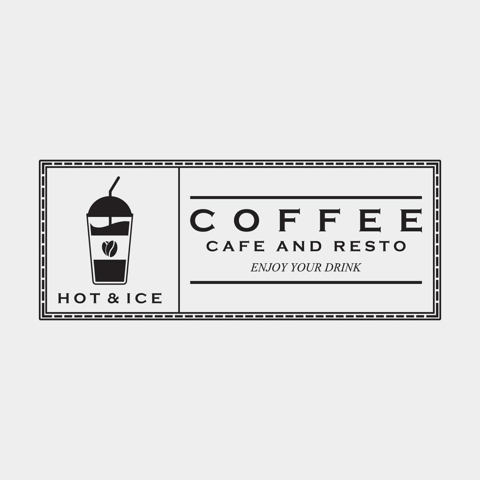 creative ice coffee drink and coffee milk logo vector illustration design