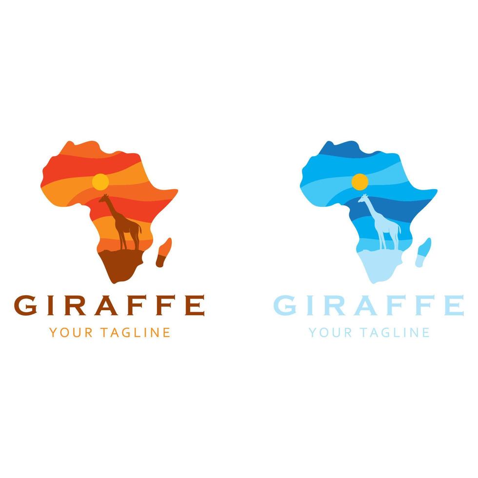 creative  giraffe logo with slogan template vector