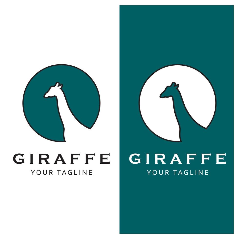 creative  giraffe logo with slogan template vector
