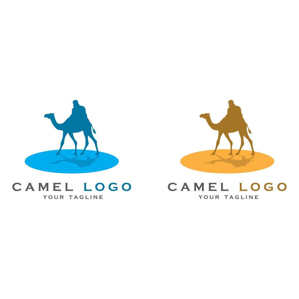 logotipo de camello creativo con plantilla de eslogan vector