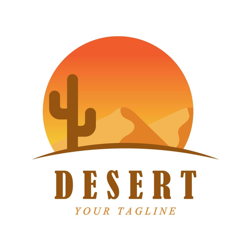 logotipo creativo del desierto con plantilla de eslogan vector