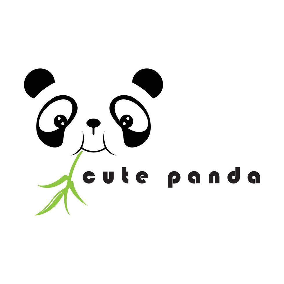 creative panda logo with slogan template vector