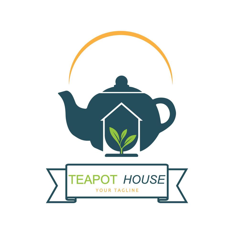 Beverage coffee and tea teapot logo vector illustration design