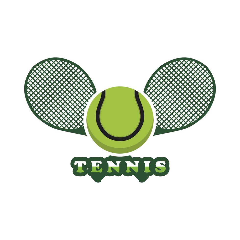 logotipo de tenis con plantilla de raqueta y eslogan vector