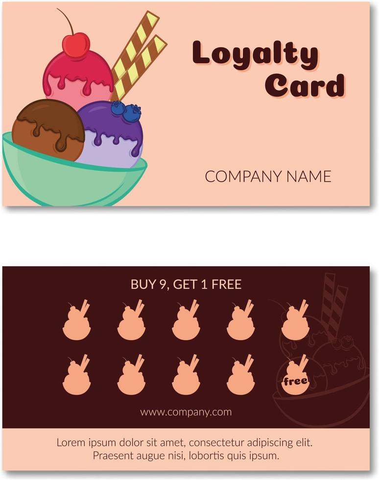 Loyalty Card. Ice cream. Vector. vector