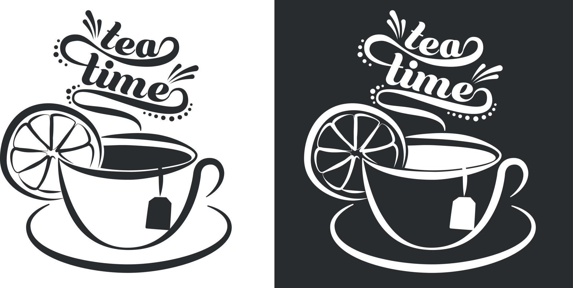 diseño vectorial de la hora del té. taza de té. vector