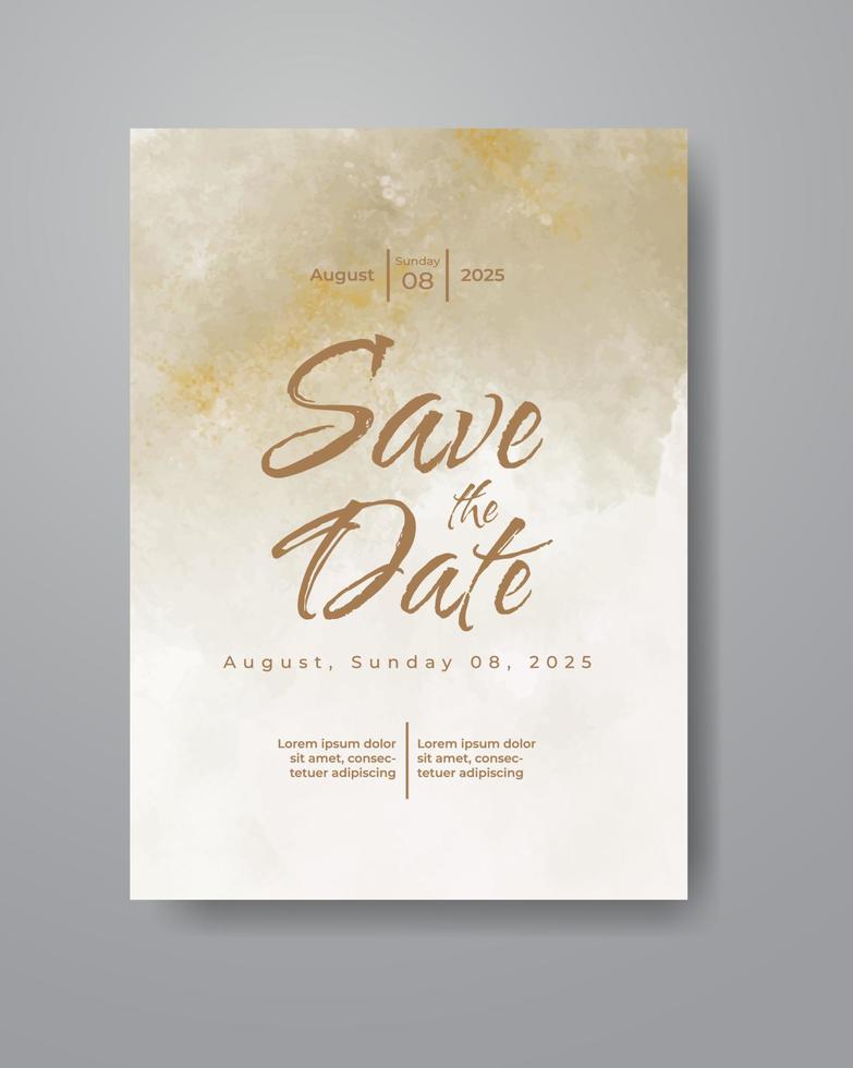 Save the date with watercolor background. Design for your invitation. vector