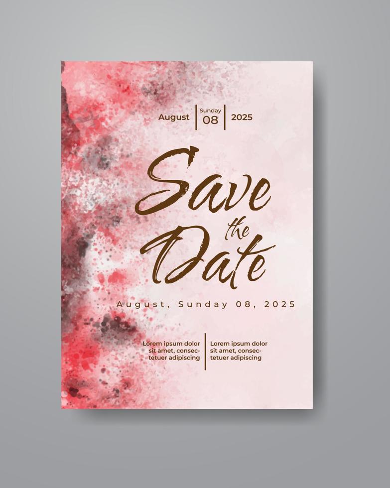 Save the date with watercolor background. Design for your invitation. vector