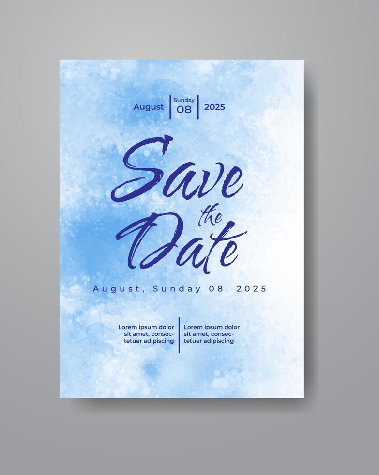 Save the date with watercolor background. Design for your invitation. vector