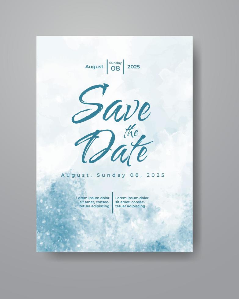 Save the date with watercolor background. Design for your invitation. vector