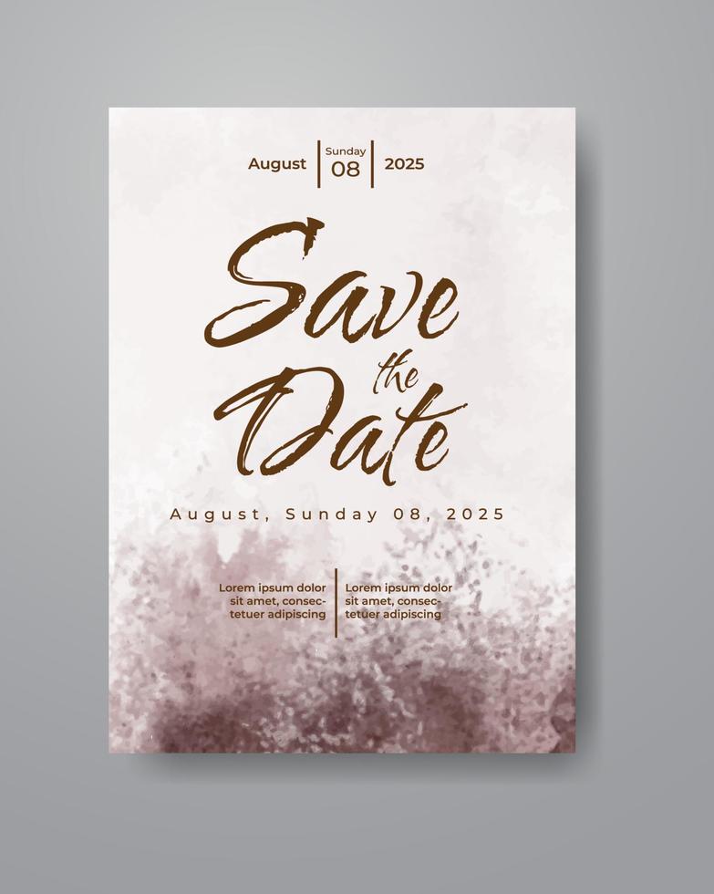 Save the date with watercolor background. Design for your invitation. vector