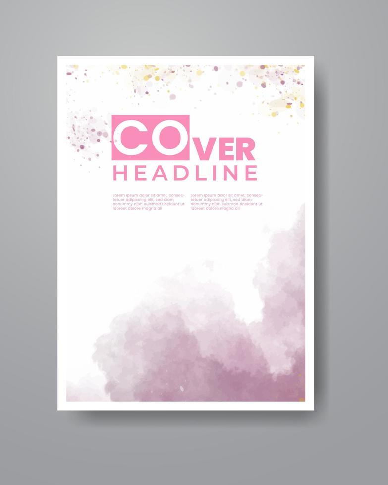 Cards with watercolor background. Design for your cover, date, postcard, banner, logo. vector
