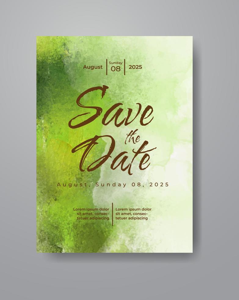 Save the date with watercolor background. Design for your invitation. vector