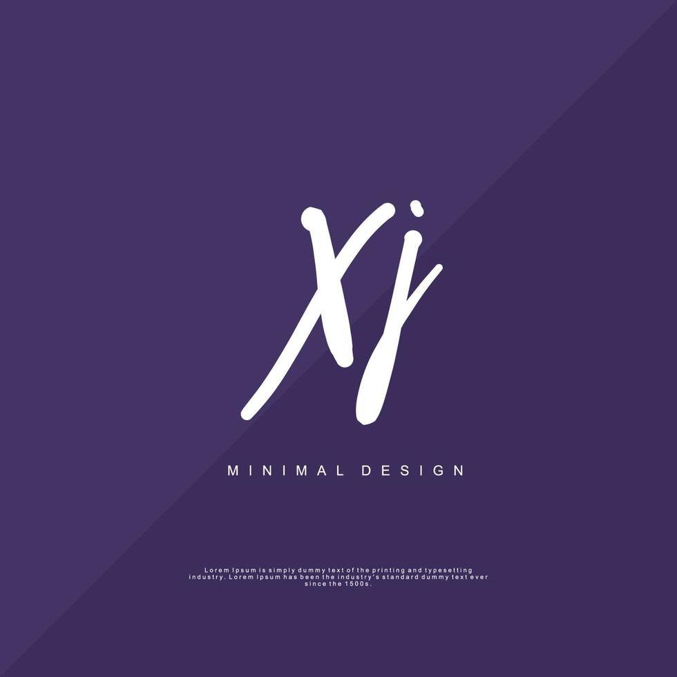 XJ Initial handwriting or handwritten logo for identity. Logo with signature and hand drawn style. vector