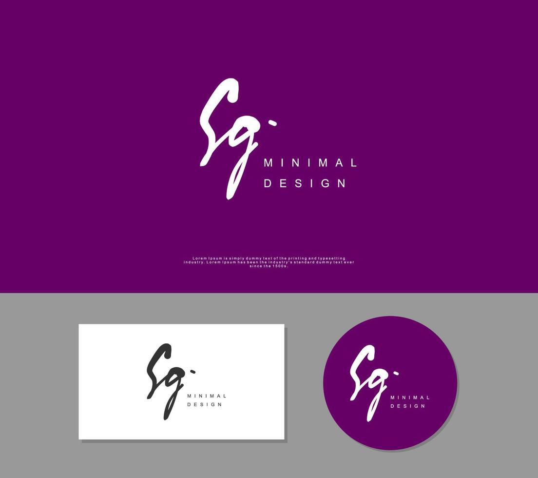 SG Initial handwriting or handwritten logo for identity. Logo with signature and hand drawn style. vector