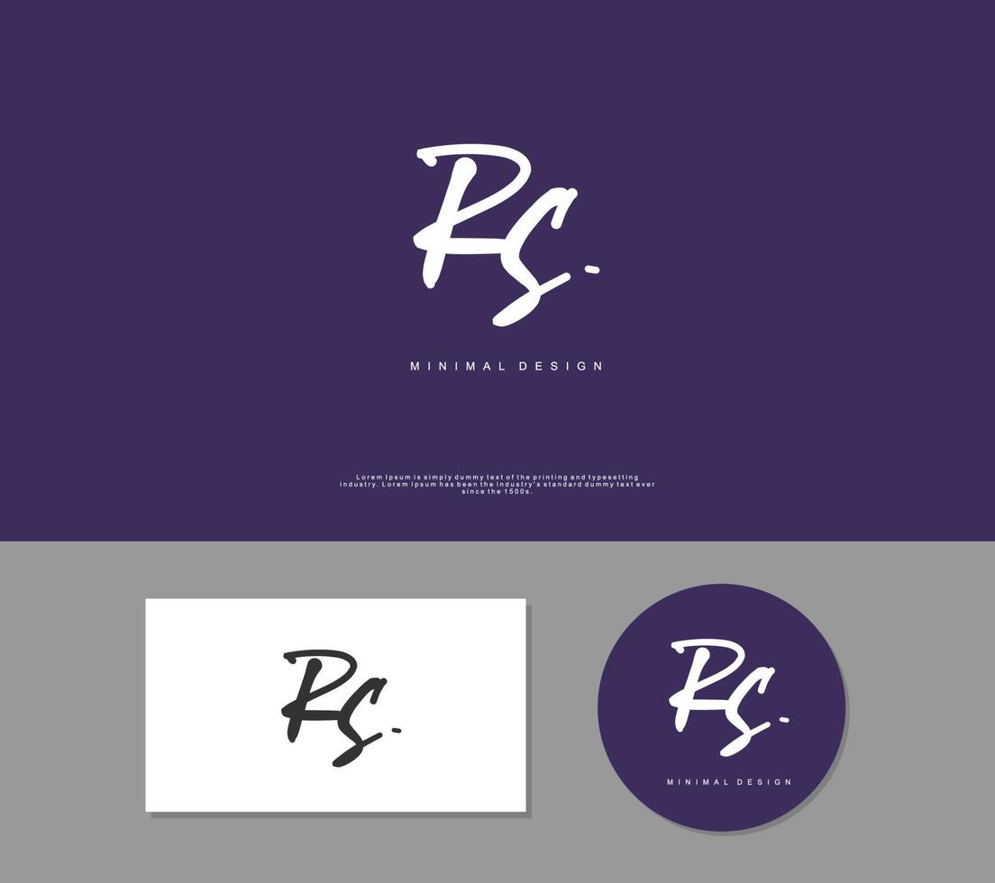 rs escritura a mano inicial o logotipo escrito a mano para la identidad. logo con firma y estilo dibujado a mano. vector